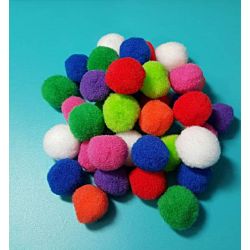 Acrylic Pom-Poms, 1/2 Inch, Neon Assorted Colors, 100/Bag