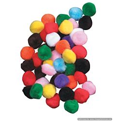 Acrylic Pom-Poms, 1/2 Inch, Bright Assorted Colors, 100/Bag