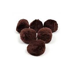 1 inch Acrylic Pom Poms -Brown- 100 pack