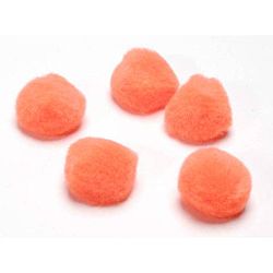 1 inch Acrylic Pom Poms - Orange - 100 pack