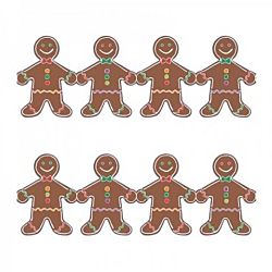 Hygloss Classroom Die Cut, Gingerbread Men Border, 3 x 36-Inch 12-Pack, 33608