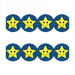 Hygloss Classroom Die Cut, Smiling Stars Border, 3 x 36-Inch 12-Pack, 33620