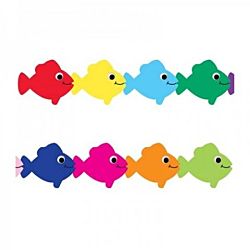 Hygloss Classroom Die Cut, Multicolor Fish Border, 3 x 36-Inch 12-Pack, 33630