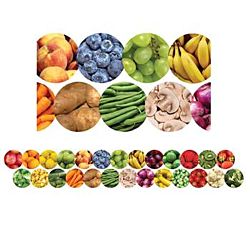 Hygloss Classroom Die Cut, Fruits & Vegetables Border, 3 x 36-Inch 12-Pack, 33631