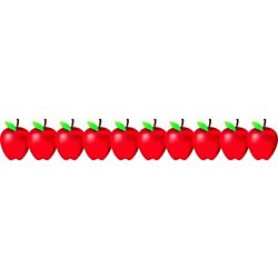 Hygloss Classroom Die Cut, Red Apples Border, 3 x 36-Inch 12-Pack, 33648