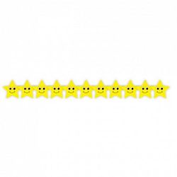Hygloss Classroom Die Cut, Happy Yellow Stars Border, 3 x 36-Inch 12-Pack, 33653