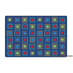 Kids Literacy Squares Primary Carpet  4' x 6' (without Letters)