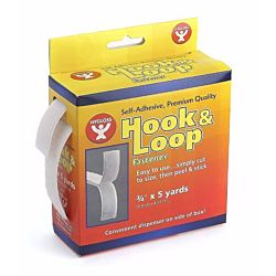 Hygloss Hook and Loop Tape, 3/4-Inch by 5-Yard, White 45105