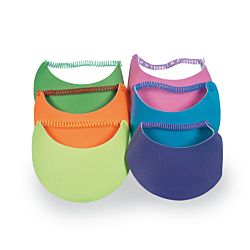 Kids' Neon Visors with Coil Band, Pack of 12 Assorted