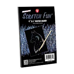 Hygloss Scratch Fun POSTERBOARD - HOLOGRAPHIC Black Matte Scratch Art, 25 Silver Holographic Papers 4