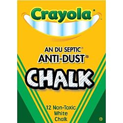 Crayola® Anti-Dust® Chalk, White, 12/Box