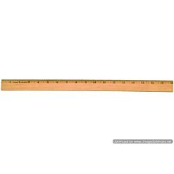 Office Wood Ruler with Metal Edge, 18 Inches