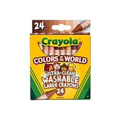 Crayola® Colors Of The World, Large Ultra Clean Washable Crayons, 24 Count, (BIN52-0134)