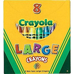 Crayola Large Crayons, Tuck Box, 8 Colors/Box 52-0080