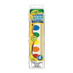 Crayola Washable Watercolors, 8 count with brush - 53-0525
