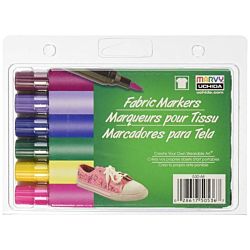 Uchida Fabric Marker Brush Tip, 6-Pack, Bright 530-6E