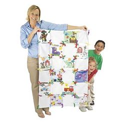 Classroom Quilt White Fabric  Poly/Cotton 