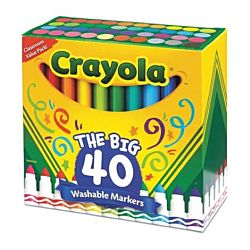 Crayola® Ultra Clean Washable Markers, Broad Line Markers, 40 Classic Colors, (BIN58-7858)