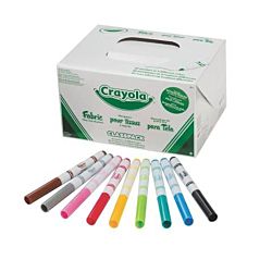 Crayola Fabric Marker Classpack, Nine Assorted Colors, 80 Set 10 different colors 58-8215 