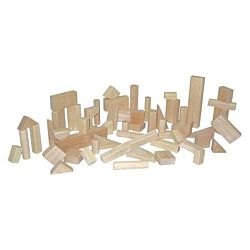 Wood Designs Children Play Wood Basic Blocks - 15 Shapes, 56 Pieces, WD-60200