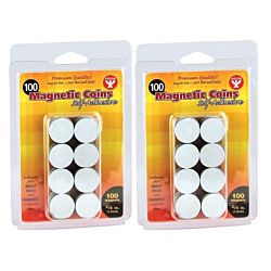 Hygloss Magnetic Coins-Self-Adhesive, 3/4-Inch Coins, 100/pack , 61400