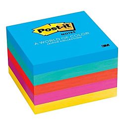 Post-it Notes, Ultra Colors, 3 inch x 3 inch, 5 Pads/Pack , 654-5UC