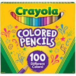 Crayola® Colored Pencils, Long, Assorted Colors, 100/Pack (BIN68-8100)