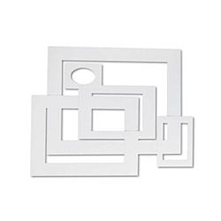 Precut Mat Frames, WHITE FRAMES ASSORTED SIZES 12/pack Pacon 72500