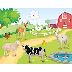 *DISCONTINUED* Kosher Animals Farm Peg Board Puzzle