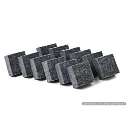 Charles Leonard Multi-Purpose Felt Erasers, 2 x 2 Inches Each, 12 Erasers per Pack, Charcoal (74520)