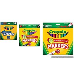 Crayola Non-Washable Markers Set, Broad Point
