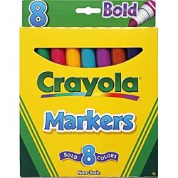 Crayola Non-washable Markers Broad Point Bold Colors 8-set 58-7732