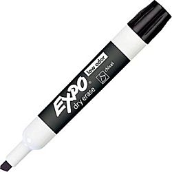 Expo Low Odor Chisel Tip Dry Erase Markers, Black - 80001