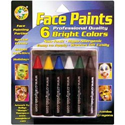 Crafty Dab Face Paint Jumbo Crayons - 6 Pearl Colors