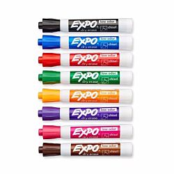 EXPO Low-Odor Dry Erase Set, Chisel Tip, Assorted Colors, 8-Piece - 80078