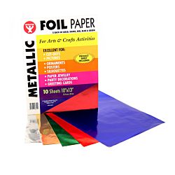 Hygloss Metallic Foil Paper 10 in. x 13 in. pack of 10 Assorted Colors