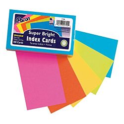 Index Cards, Super Bright Assorted 5 Colors, Unruled 4
