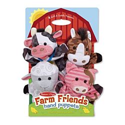 Melissa & Doug Farm Friends Hand Puppets Set of 4 - Cow, Horse, Sheep, and Pig
