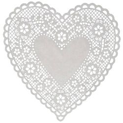 Hygloss Heart Paper Doilies  Decorative, White Lace Doilies, Disposable, 4” Diameter, 100 Pack