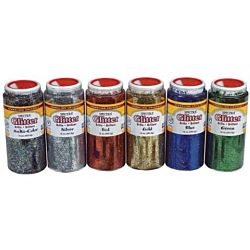 Creative Arts Craft Glitter, 16 Ounce Bottle Set Of 6 Colors , RED, BLUE, GOLD, SILVER, GREEN, MULTI