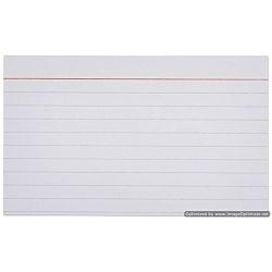 White Ruled Index Cards - 5x8 Inches (1 Pack of 100)