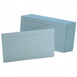 Colored Ruled Index Cards Blue 100/Pack  3 x 5
