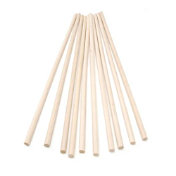 Wooden Dowel Rods - 1/4 x 12 inches, Pack of 10