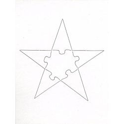 Compoz-A-Puzzle® Blank 6 Piece Star Shape Puzzles, 6
