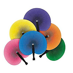 Colorful Folding Hand Fans , 12/pkg