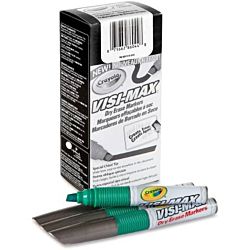 Dry Erase Board Markers, Visi-Max, Chisel Tip, Green