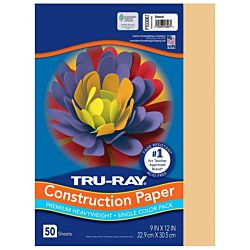 Pacon Tru-Ray® Construction Paper, 9-Inches by 12-Inches, 50-Count, Almond 103067