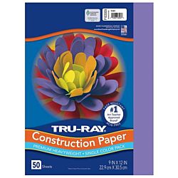 Pacon Tru-Ray® Construction Paper, 9-Inches by 12-Inches, 50-Count, Violet 103009