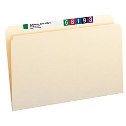  File Folders, Straight-Cut Tab, Legal Size, Manila, 100 Per Box 