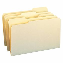  File Folders, 1/3-Cut Tab, Legal Size, Manila, 100 Per Box 